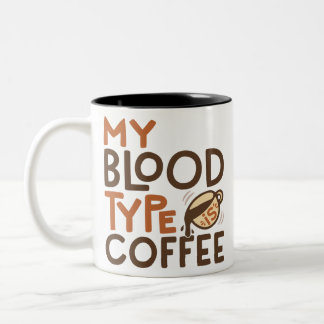 Taza Bicolor Gráfico de tipo de sangre de café para regalo de a