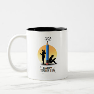 Taza Bicolor Gráfico del Día Feliz del Maestro