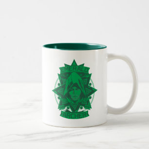 Taza Bicolor Gráfico esmeralda de la flecha el Archer