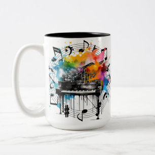 Taza Bicolor Gráfico musical