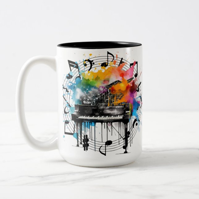 Taza Bicolor Gráfico musical (Izquierda)