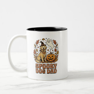 Taza Bicolor Gráfico vintage de Halloween de papá perro