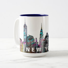 Taza Bicolor Grafiti en Nueva York