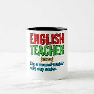 Taza Bicolor Gramática del lenguaje de definición de profesor