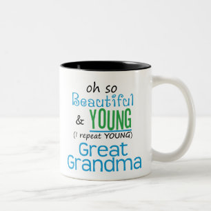 Taza Bicolor Gran abuela hermosa y joven
