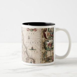 Taza Bicolor Gran Bretaña como fue dividida en el Tyme del