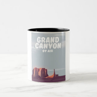 Taza Bicolor Gran Cañón Por poster de viajes de la Vintage Air.