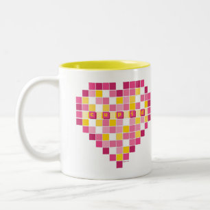 Taza Bicolor Gran Corazón de Pixel Cupido