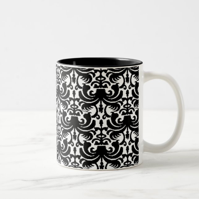 Taza Bicolor Gran Damasco negrita (negro) (Derecha)