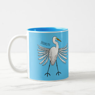 Taza Bicolor Gran ilustracion de personalizado de aves de garga