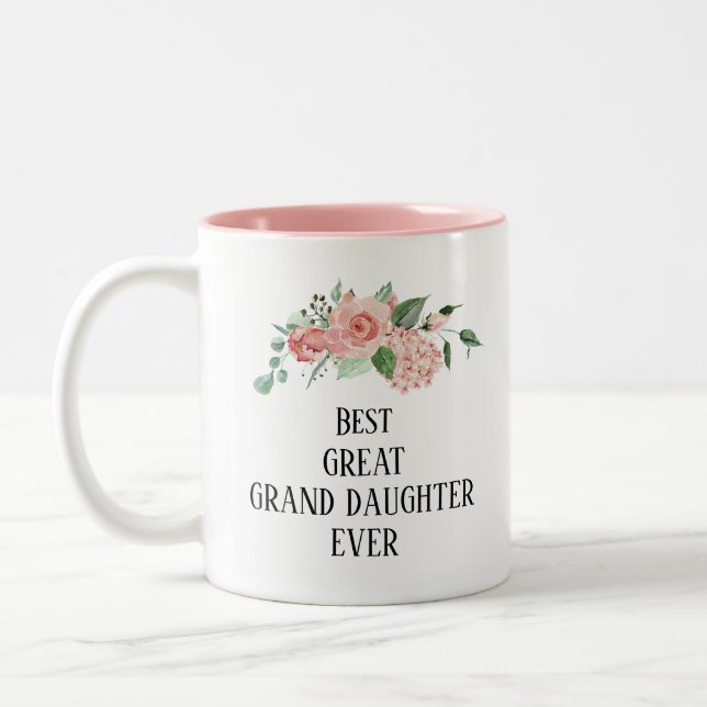 Taza Bicolor Gran nieta floral personalizada (Izquierda)