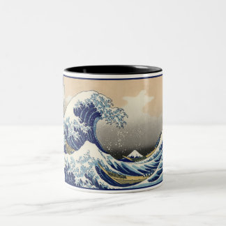 Taza Bicolor Gran ola frente al mar de Kanagawa y Monte Fuji Ja