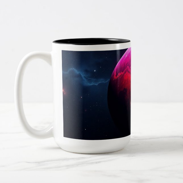 Taza Bicolor Gran Planeta Rosa Brillante (Izquierda)