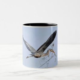 Taza Bicolor Gran tazón azul de garza