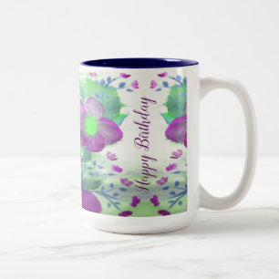 Taza Bicolor Gran tinte de la marina morada y peluca verde de c