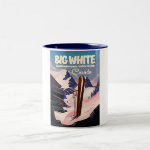 Taza Bicolor Gran White Columbia Británica Canadá esquí.