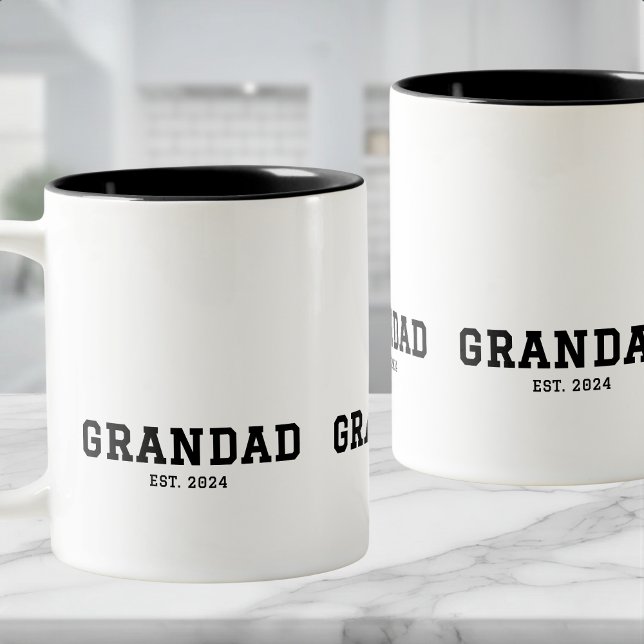 Taza Bicolor Grandad Established New Grandad Gift (Subido por el creador)