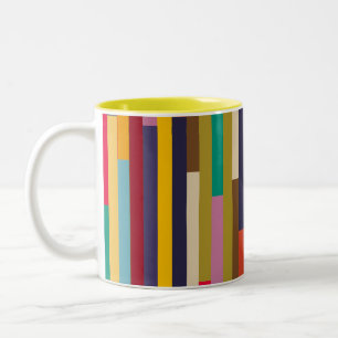 Taza Bicolor Grandes franjas coloridas