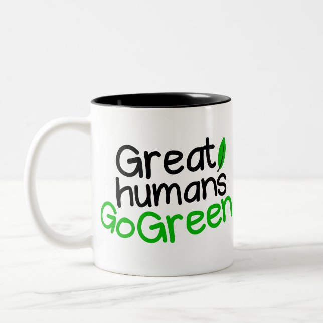 Taza Bicolor grandes humanos verdes (Izquierda)