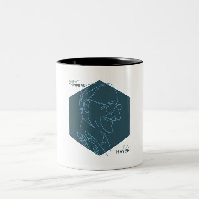 Taza Bicolor Grandes pensadores: Friedrich Hayek (Centro)