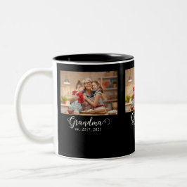 Taza Bicolor Grandma Est White Script Modern Photo