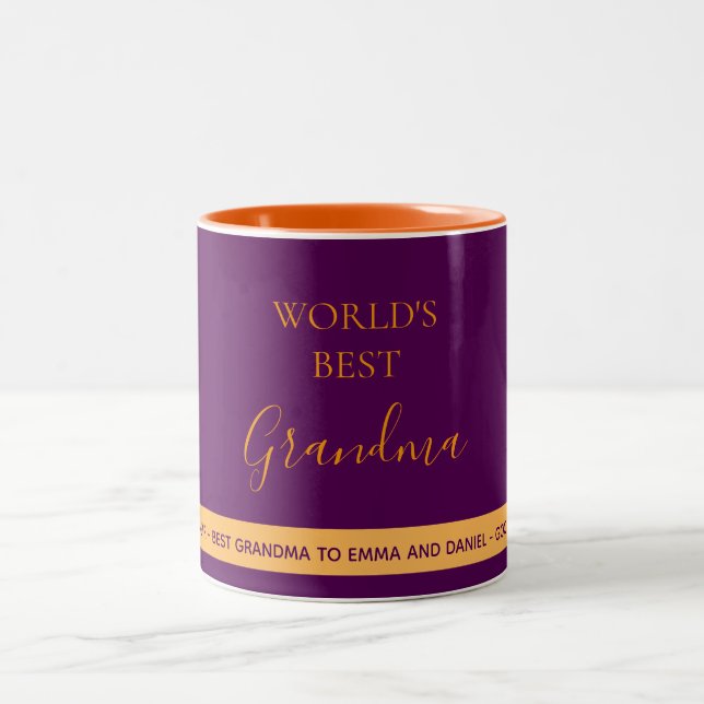 Taza Bicolor Grandmother World's best grandma purple (Centro)