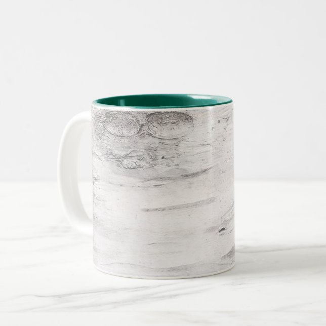 Taza Bicolor Granero rústico de madera de Birch blanca (Anverso izquierdo)