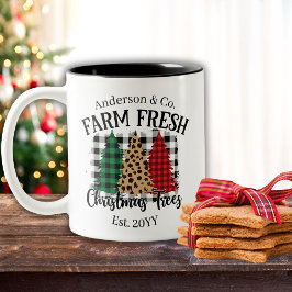 Taza Bicolor Granja de búfalo fresco plantado árboles de Navida