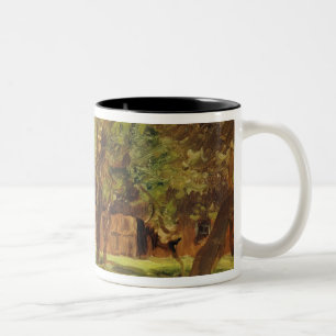 Taza Bicolor Granja debajo de árboles