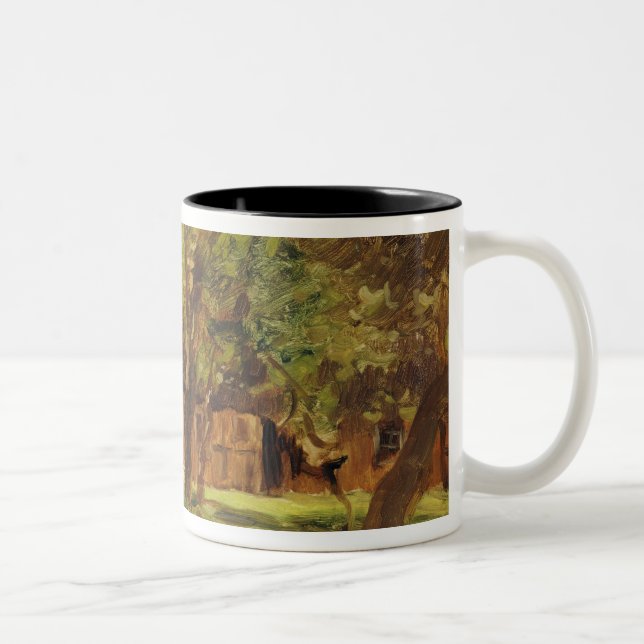 Taza Bicolor Granja debajo de árboles (Derecha)