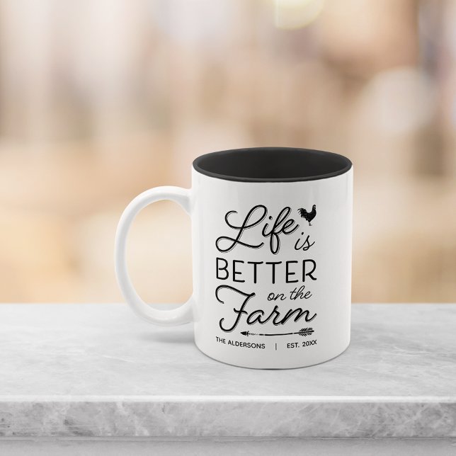 Taza Bicolor Granja dulce de granja personalizada (Subido por el creador)