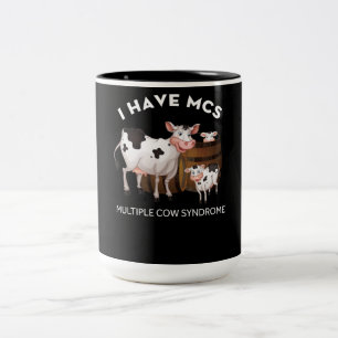 Taza Bicolor Granjero lechero Tengo Síndrome de Vaca Múltiple M