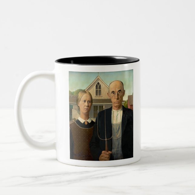 Taza Bicolor Grant Wood American Gothic (Izquierda)