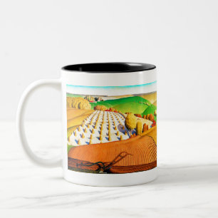 Taza Bicolor Grant Wood Call Plower