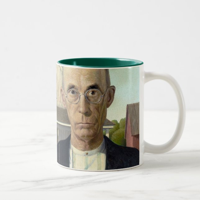 Taza Bicolor Grant Wood "góticos americanos " (Derecha)
