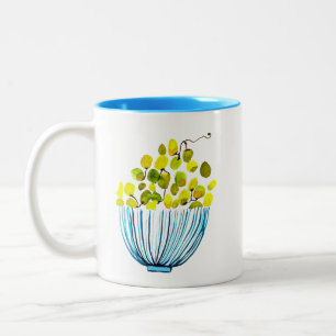 Taza Bicolor Grasas acuarela linda fruta
