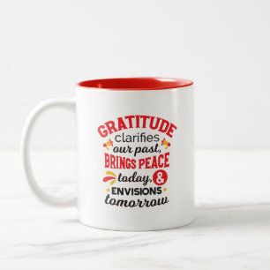 Taza Bicolor Gratitud Aclara Nuestro Pasado – Arte Inspirador