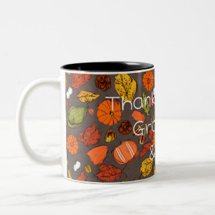Taza Bicolor Gratitude Mug: Agradecido, agradecido y bendecido