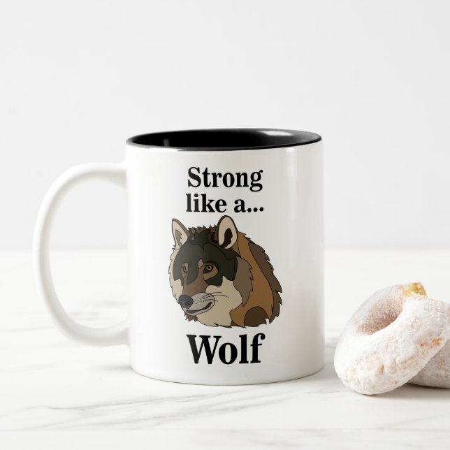 Taza Bicolor Gray Wolf (Con donut)
