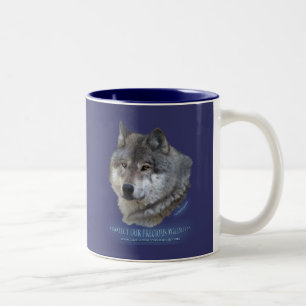 Taza Bicolor GRAY WOLF HEAD Mug