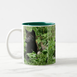 Taza Bicolor Gray Wolf Pup Wildlife Photographer Mug