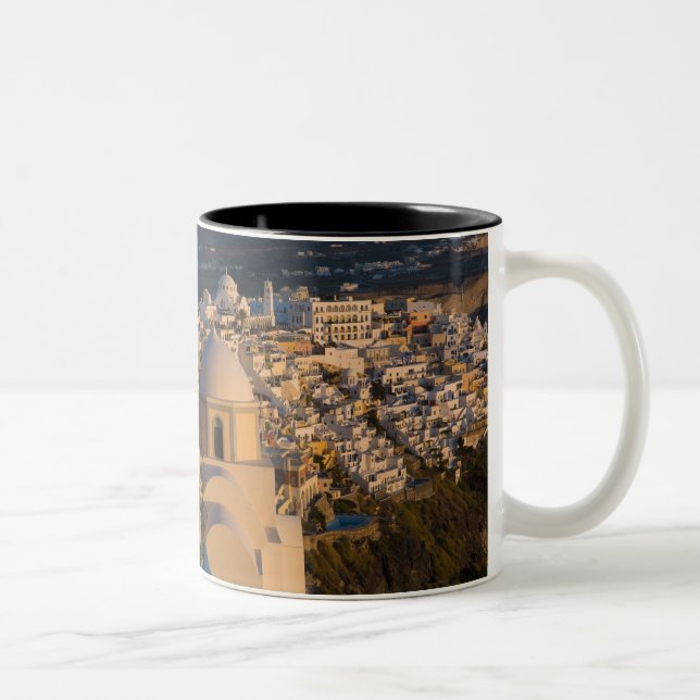 Taza Bicolor Grecia e isla griega de Santorini pueblo de (Derecha)