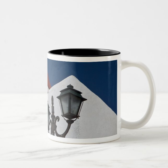 Taza Bicolor Grecia, Mykonos, capilla con cúpula roja y (Derecha)