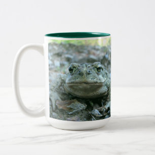 Taza Bicolor Green Montana Toad Amphibian LG Mug Dos tonos
