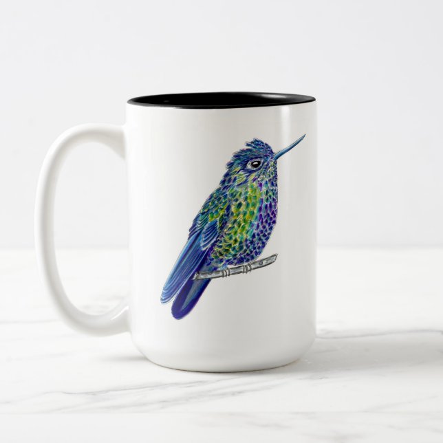 Taza Bicolor Green perpendicular y colibrí morado (Izquierda)