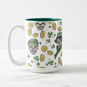 Taza Bicolor Green St Patrick's Day Personalizado irlandés del 