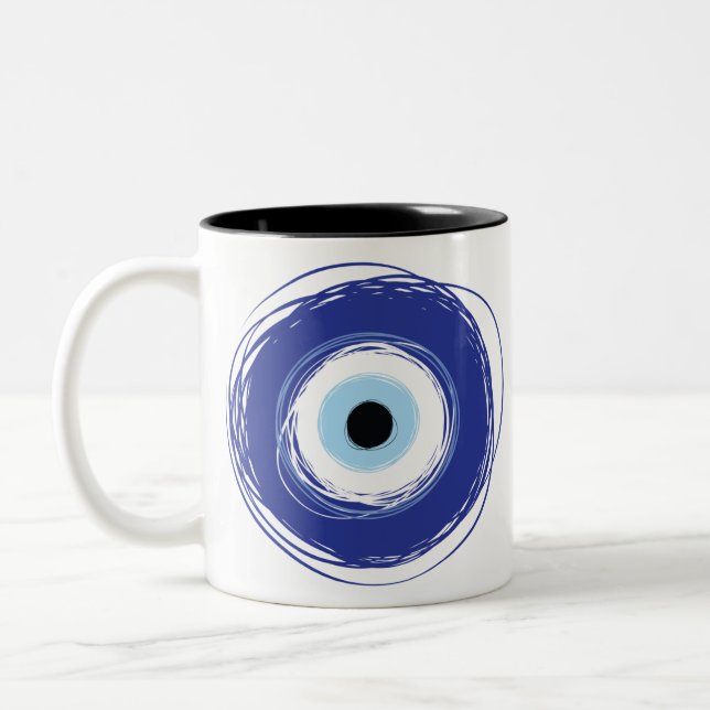 Taza Bicolor Griego artificial de ojos malvados (Izquierda)
