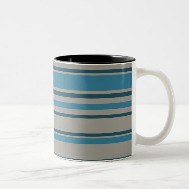 Taza Bicolor Gris azulado a rayas (Derecha)