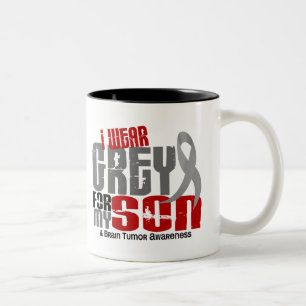 Taza Bicolor Gris del desgaste del tumor cerebral I para mi