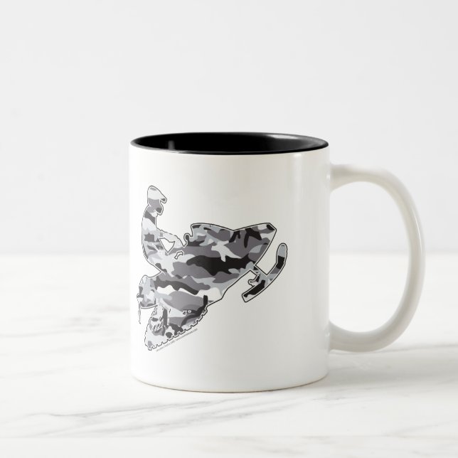 Taza Bicolor Gris Snowmobiler del camuflaje (Derecha)